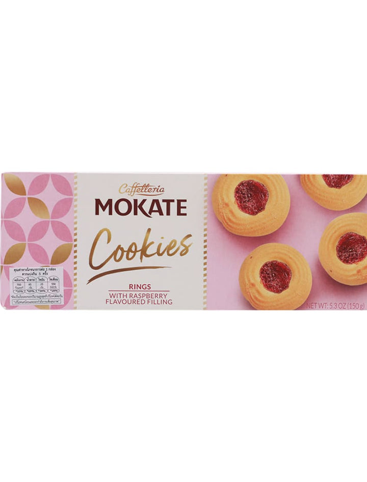 4093 Mokate Cookies Rings With Raspberry Filling 16x150g - 17