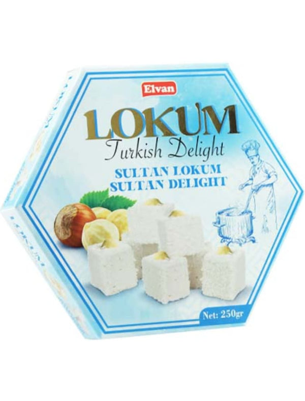 4858 Elvan Turkish Delight Hazelnut Sultan 24x250g - 28