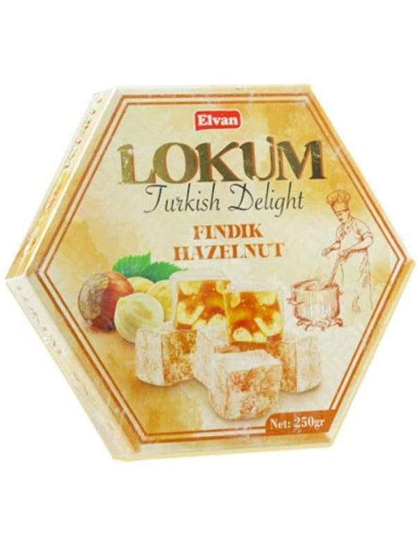 4859 Elvan Turkish Delight Hazelnut 24x250g - 28