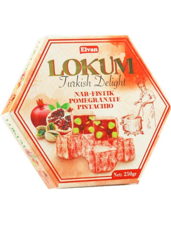 4860 Elvan Turkish Delight Pomegranate Pistachio 24x250g - 33